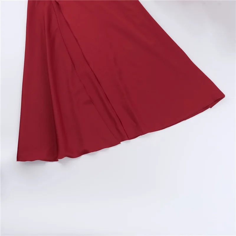 שמלת מקסי סאטן אלגנטית בעיצוב שסע - רוזליה