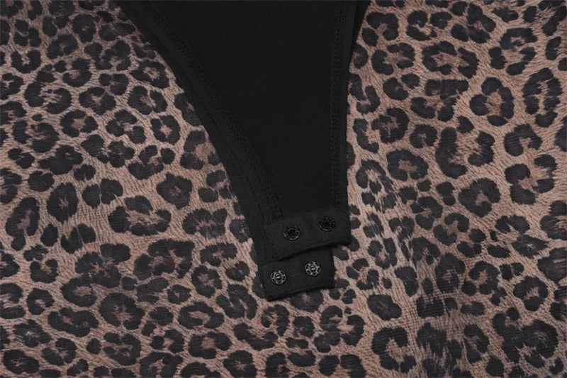 שמלת מקסי מנומרת שקופה בעיצוב בגד גוף - סשה