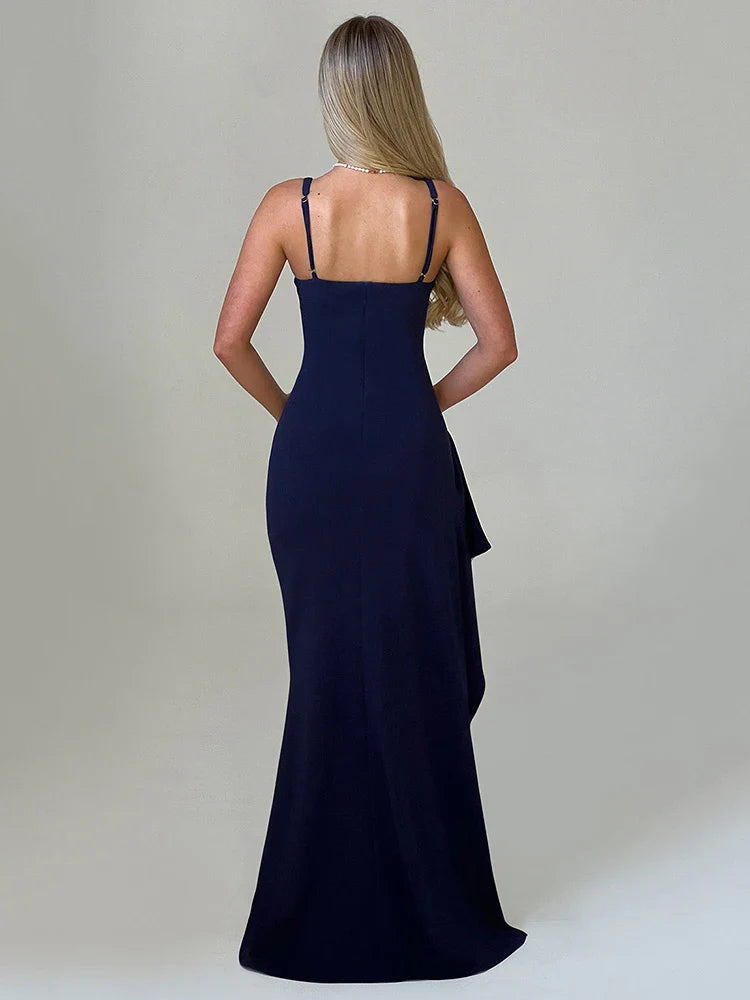 שמלת מקסי מלמלה בעיטור שסע - LILA