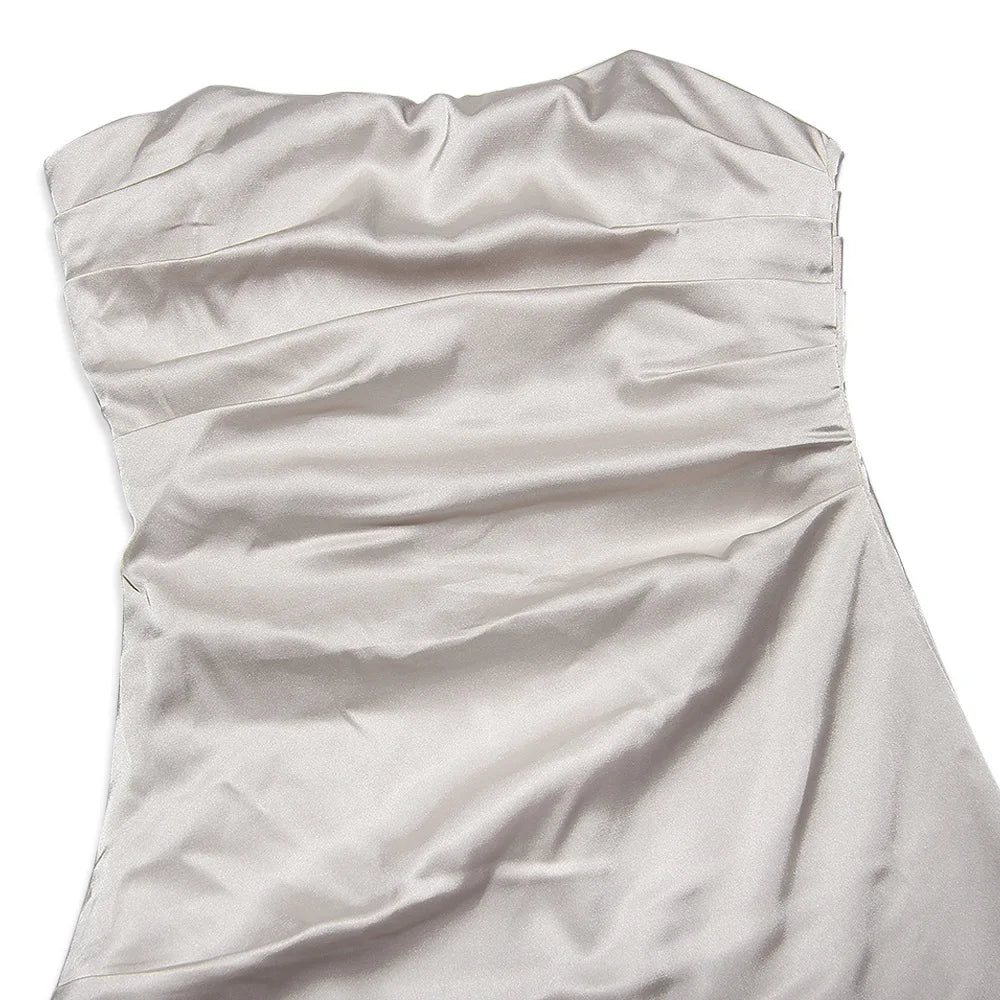 שמלת סטרפלס מיני סאטן  - לאבי