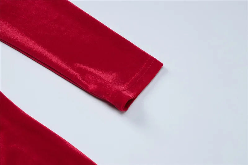 שמלת מקסי קטיפה צמודה - AMOR