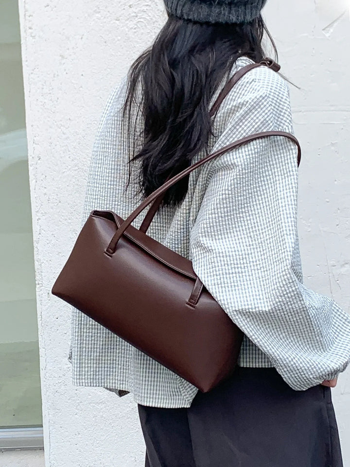 Faux leather bag with rectangular design