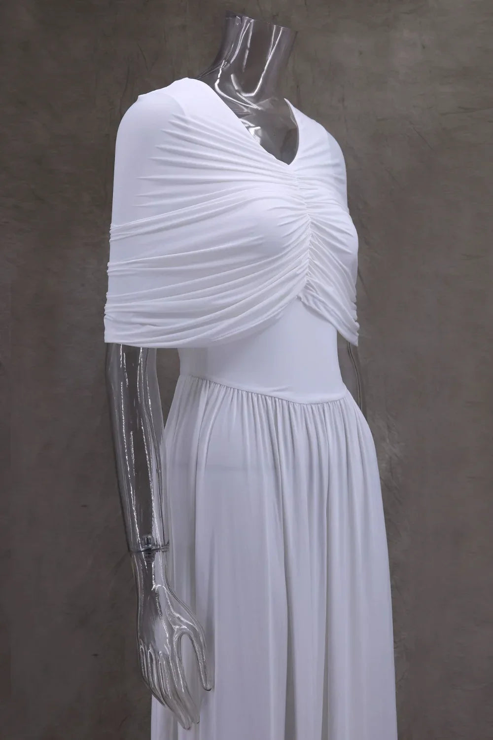 שמלת מקסי ערב אלגנטית בעיצוב כיווצים - מושקא