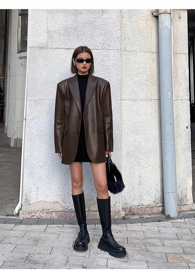 ג'קט עור מחויט - ראשל