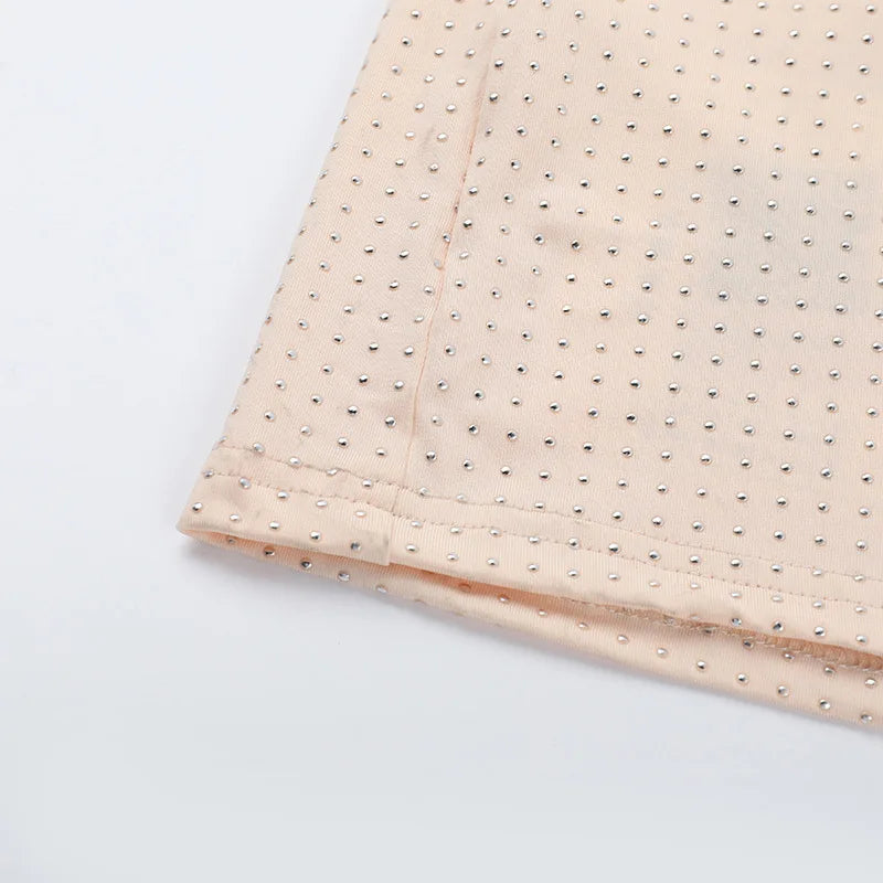 שמלת מקסי בעיטור זרקונים מנצנצים בעיצוב פתח ושסע  - אורינה