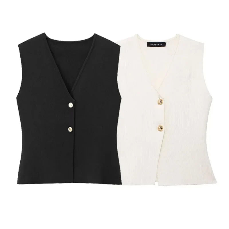 סריג אלגנטי ללא שרוולים - קורי