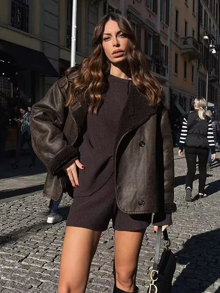 מעיל זמש פרווה פנימית - מולי