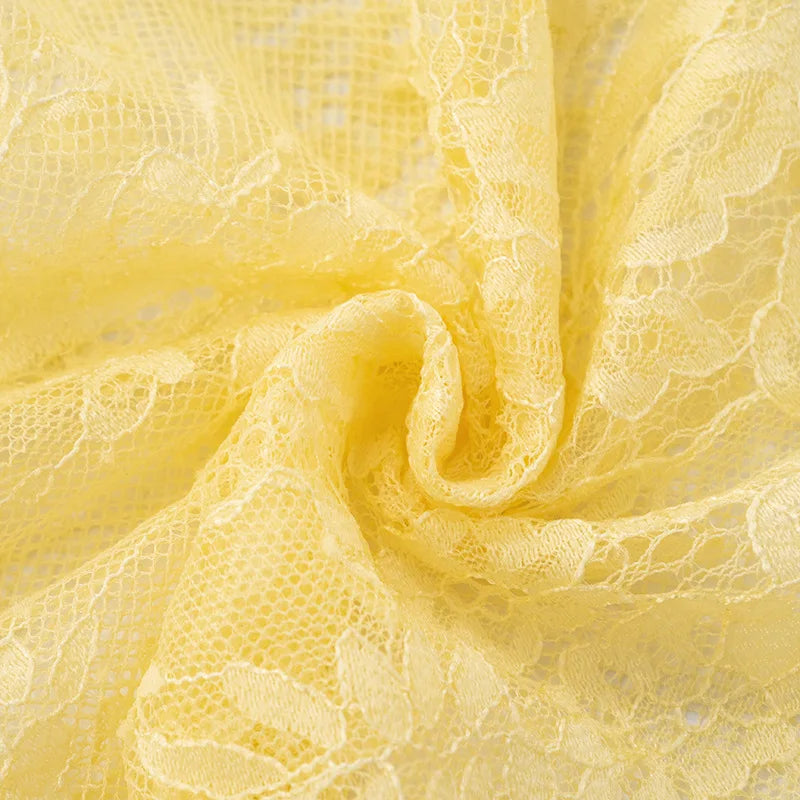 שמלת מקסי כיווצים בעיצוב תחרה - אמריז'ה