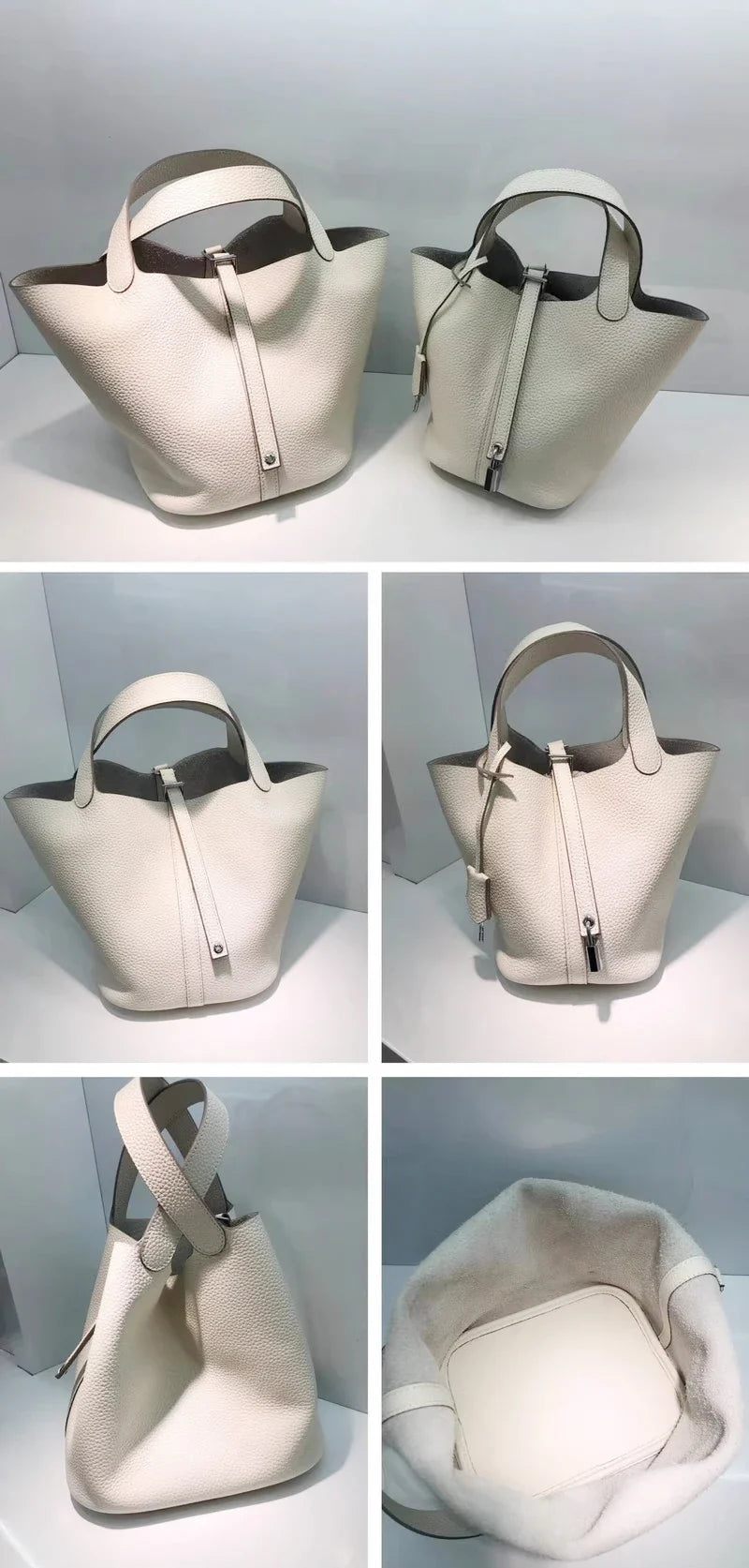 Leather bag with classic design