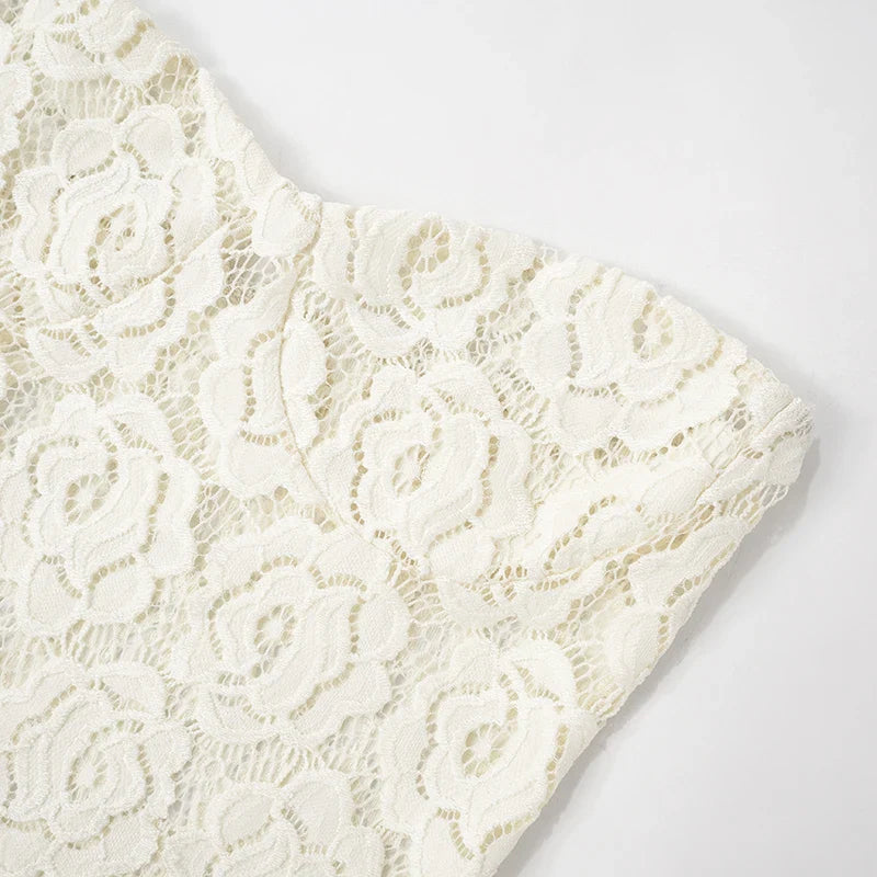 שמלת מיני סטרפלס תחרה מלמלה - Cecelia