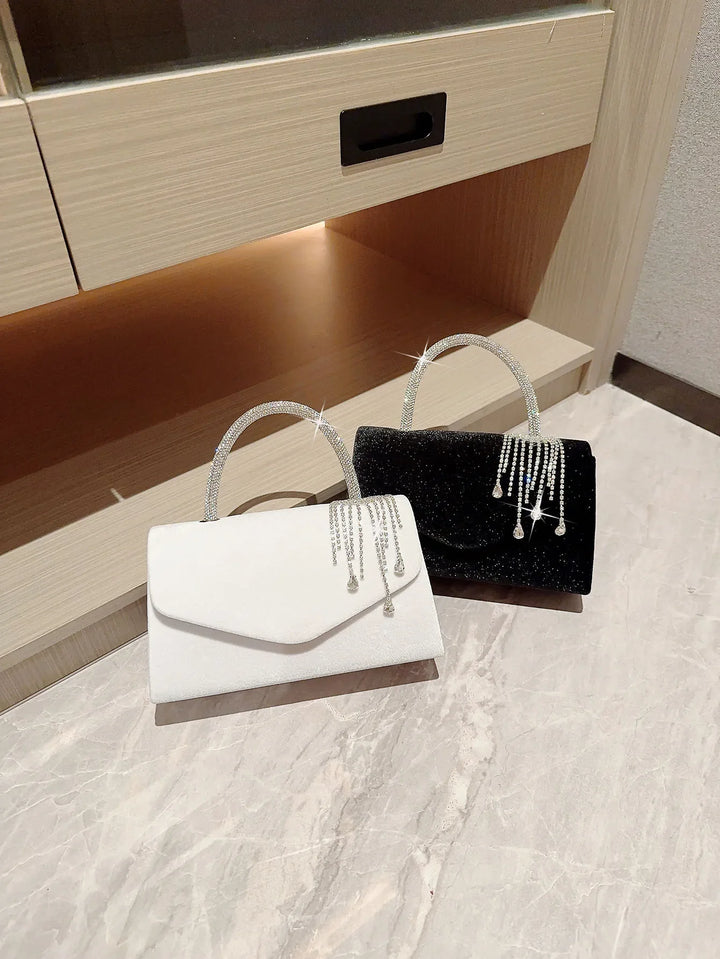 Velvet bag with diamond pattern design