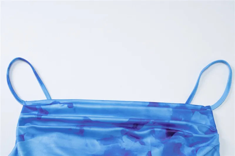 סט שני חלקים חצאית וטופ גופיה בהדפס טאי דאי - רוקסן