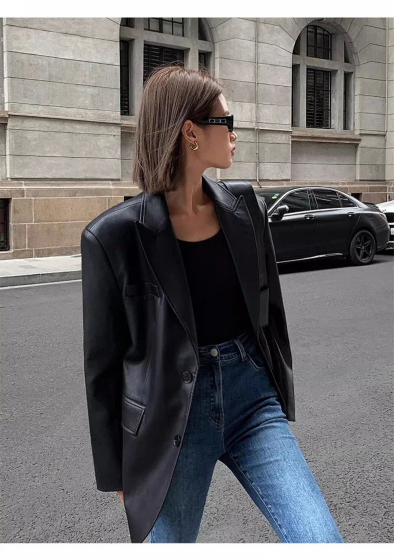 ג'קט עור מחויט - ראשל