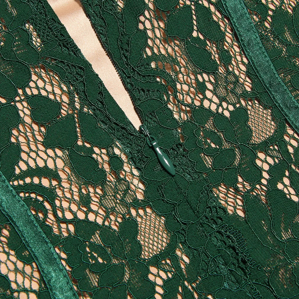 שמלת מידי תחרה בגזרה צמודה - ברברה