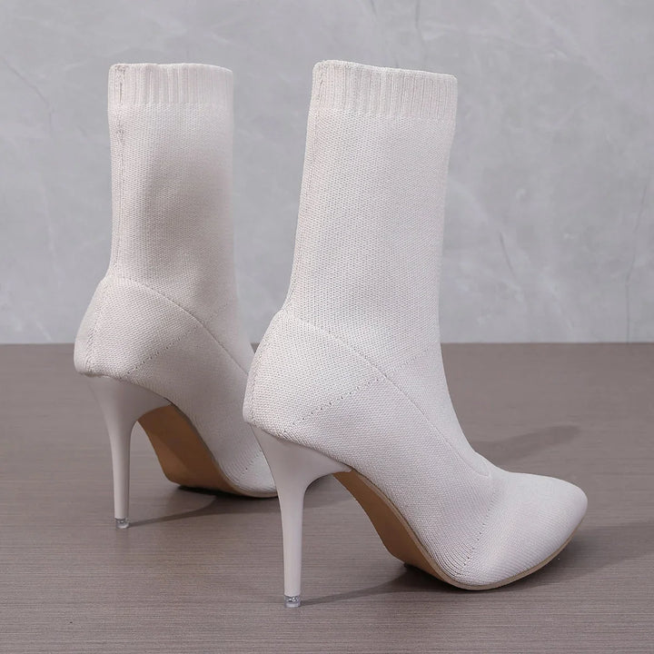 Pointed toe sock heel boots - Ronnie