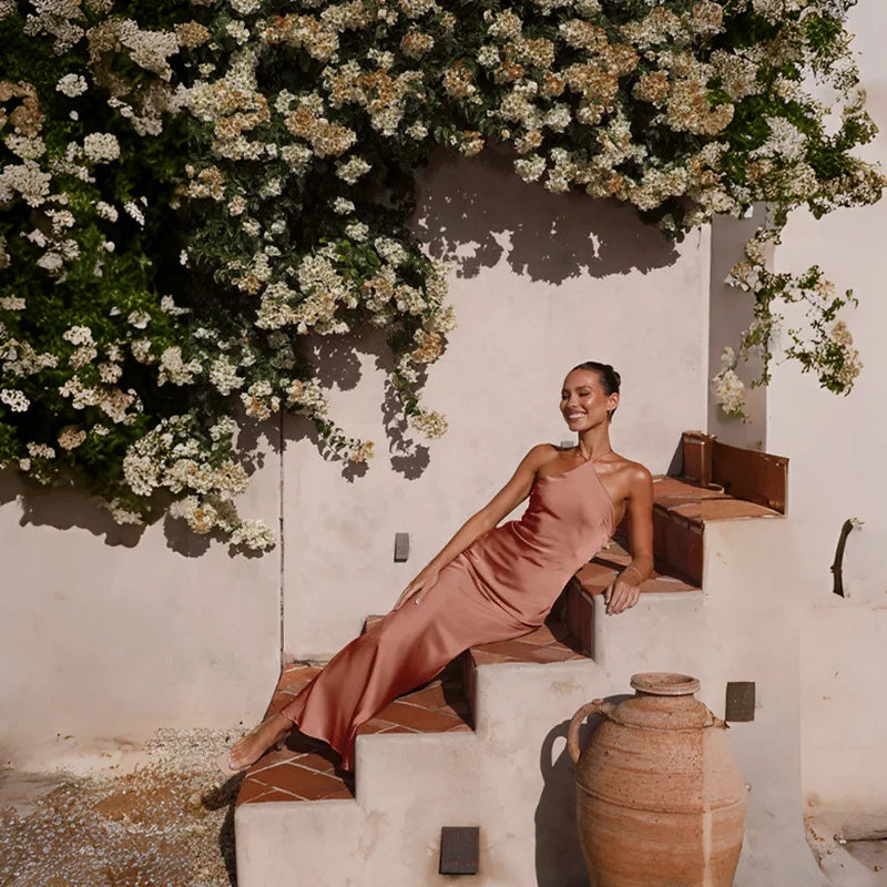 שמלת מקסי סאטן אלגנטית - קלייר