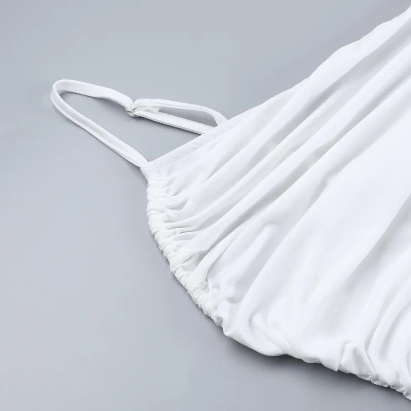 שמלת מקסי כיווצים כתפייה אחת בעיצוב שסע עמוק - אלייז'ה