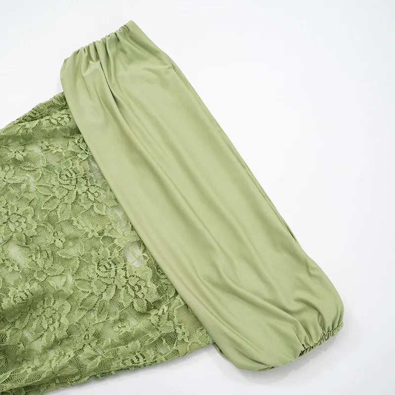 שמלת מקסי כתפיים חשופות בעיצוב תחרה - ג'סיקה