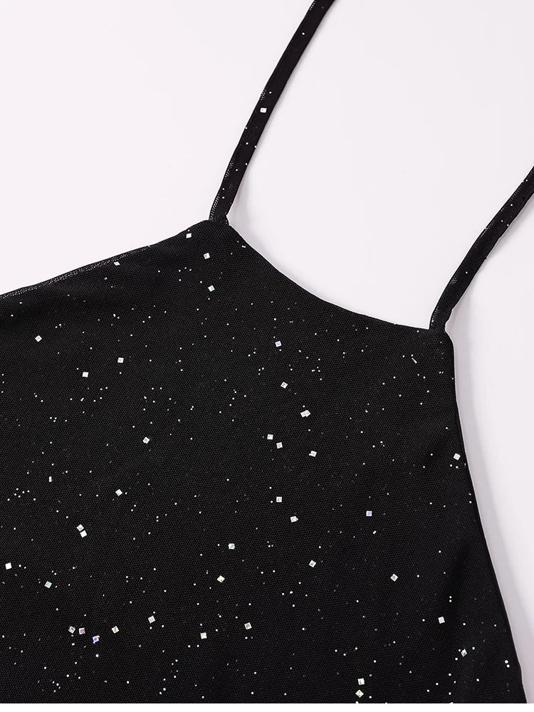 שמלת נצנצים מקסי קולר גב פתוח - אלישיה