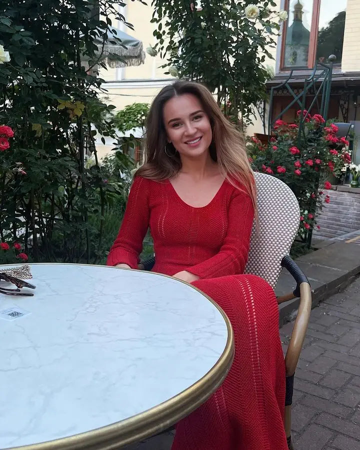 שמלת מקסי סרוגה גב פתוח - Sierra