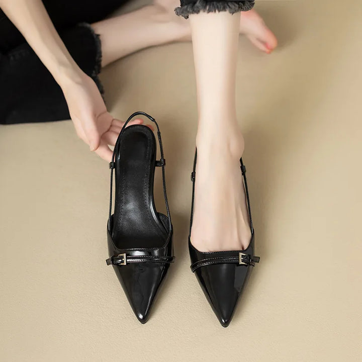 Shiny Pointed High Heels - Shirit