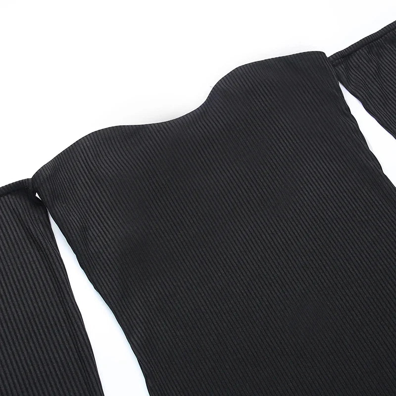 שמלת מידי סרוגה כתפיים חשופות - מקיילה