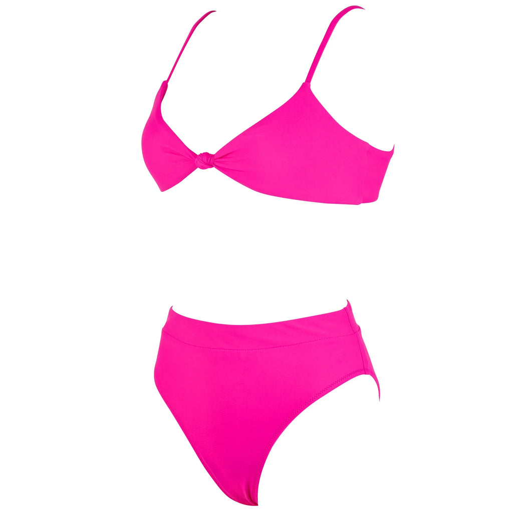 ביקיני תחתון גזרה גבוהה מחטב חזייה בקישוט קשר למראה מוצמד ומורם - שריל