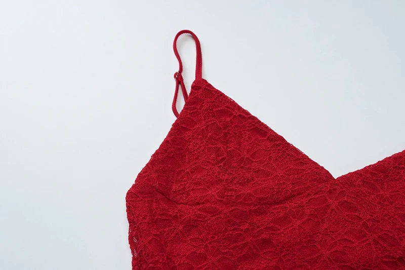 שמלת מיני תחרה בעיטור שרוולון תואם - אלירז