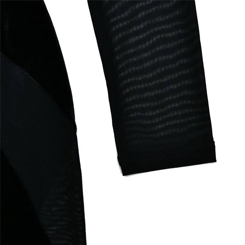 שמלת מיני קטיפה בעיצוב רשת - TESA