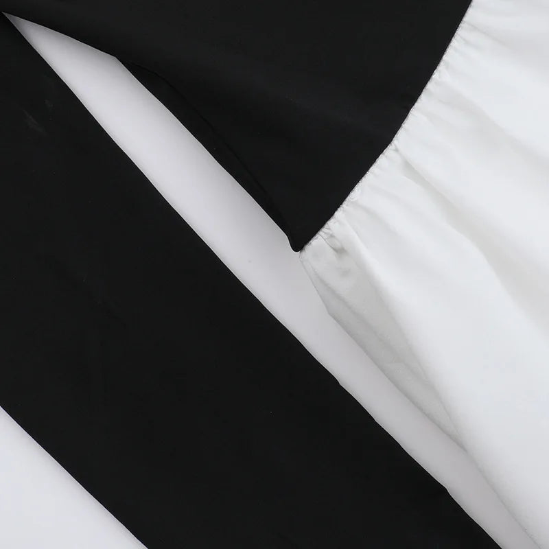 Monochrome off-shoulder balloon mini dress - Lis