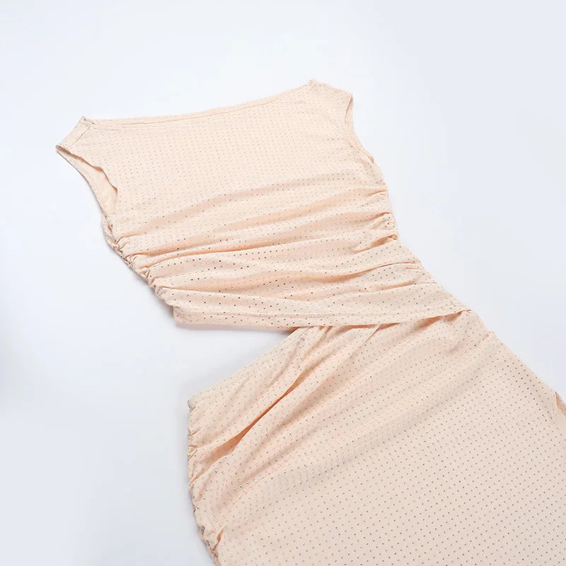 שמלת מקסי בעיטור זרקונים מנצנצים בעיצוב פתח ושסע  - אורינה