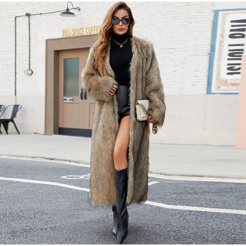 מעיל פרווה ארוך - Brinley