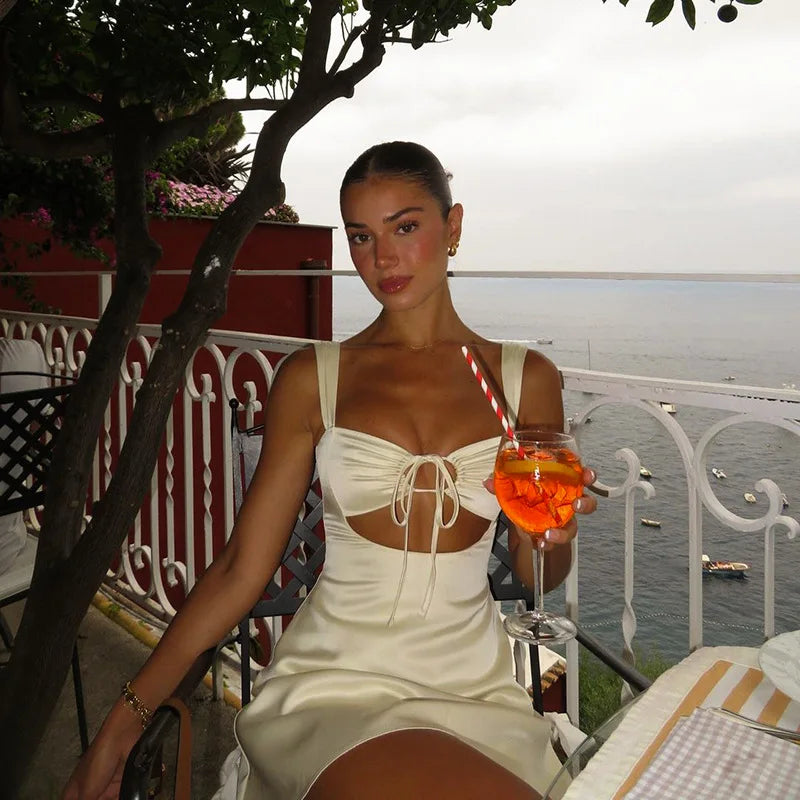 שמלת מיני קשירה גב פתוח - אלאיה