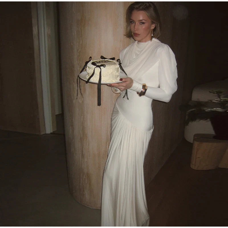 שמלת ערב מקסי בעיצוב קיפולים - רחלי