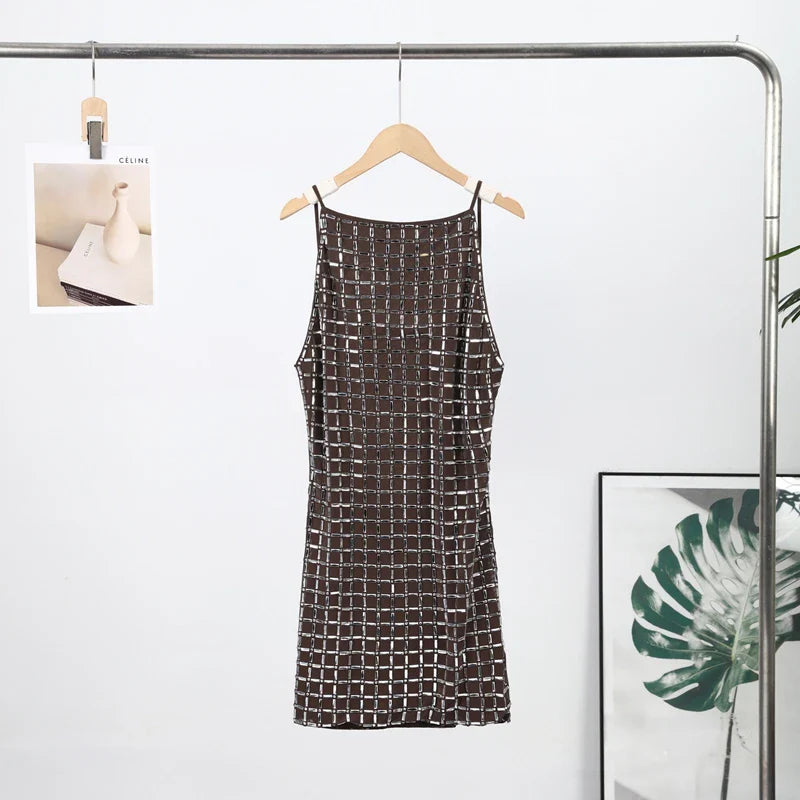 Strapless top/mini skirt/maxi dress/maxi dress with sparkling rhinestones