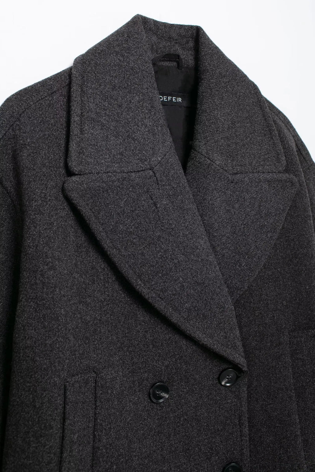 מעיל צמר קצר סגירת כפתורים - וולה
