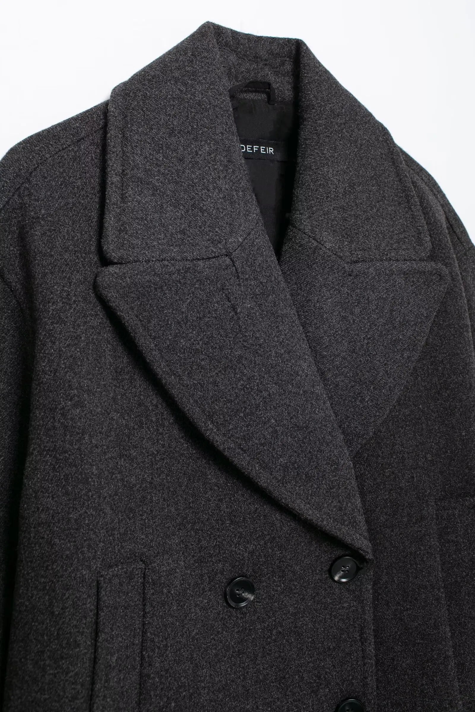 מעיל צמר קצר סגירת כפתורים - וולה