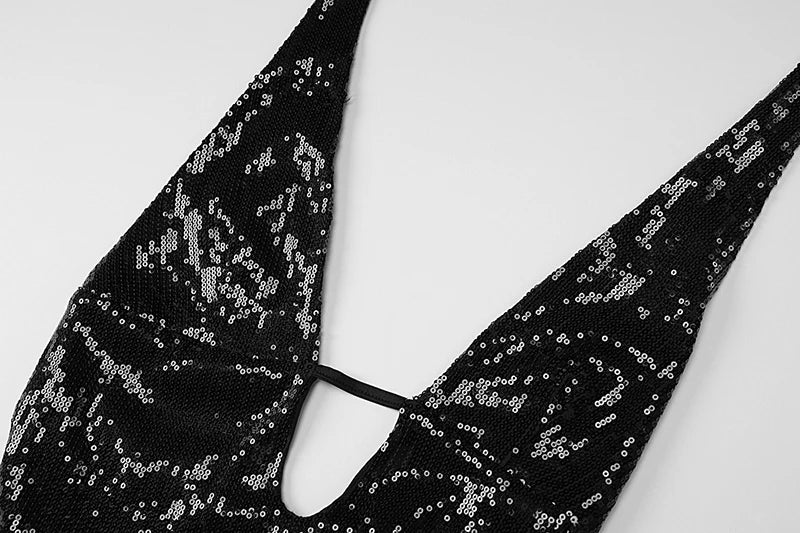 שמלת מיני פייטים צמודה גב פתוח - טייארה