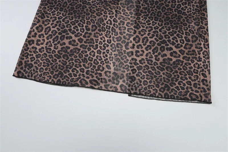 שמלת מקסי מנומרת שקופה בעיצוב בגד גוף - סשה