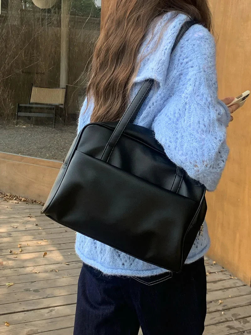 Faux leather crossbody bag