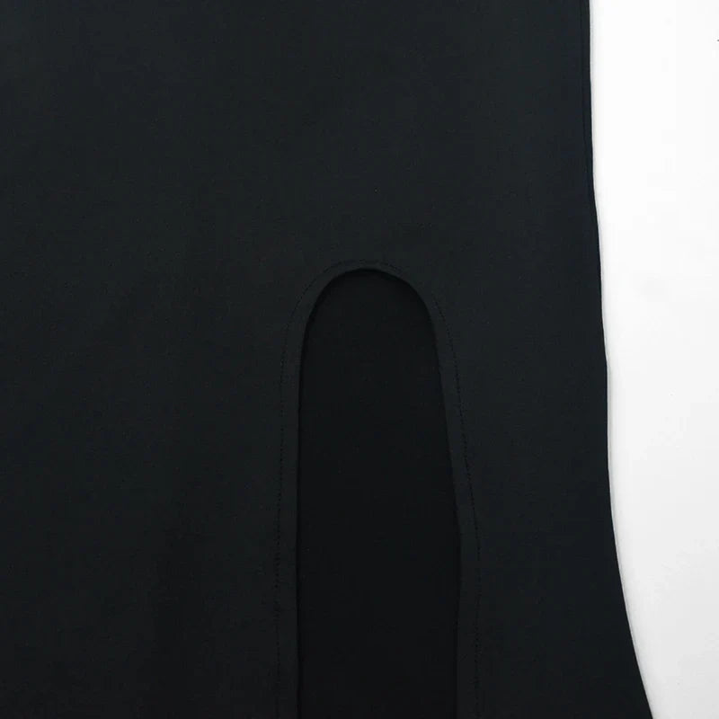 שמלת מקסי צמוד בצוואר בעיטור שסע - יעלה