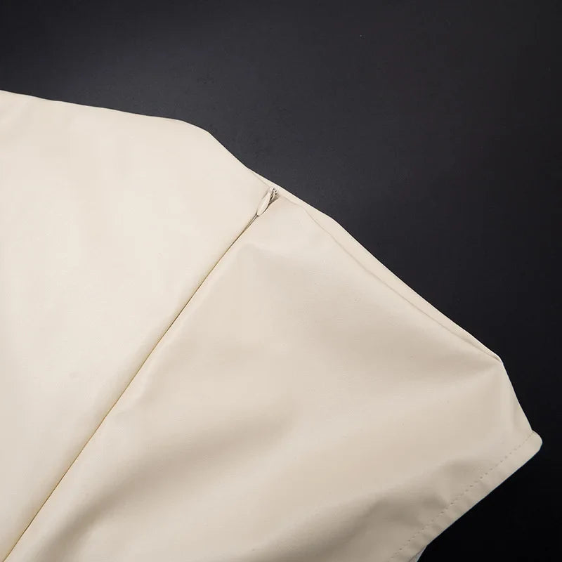 Faux leather mini dress with pleats - SIERA