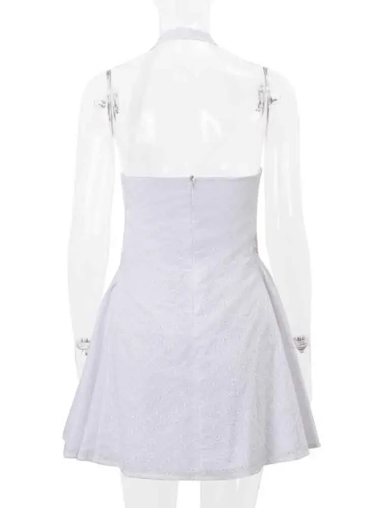 שמלת מיני שיפלי בגזרת A בעיטור איקסים בחזרה - Iliana