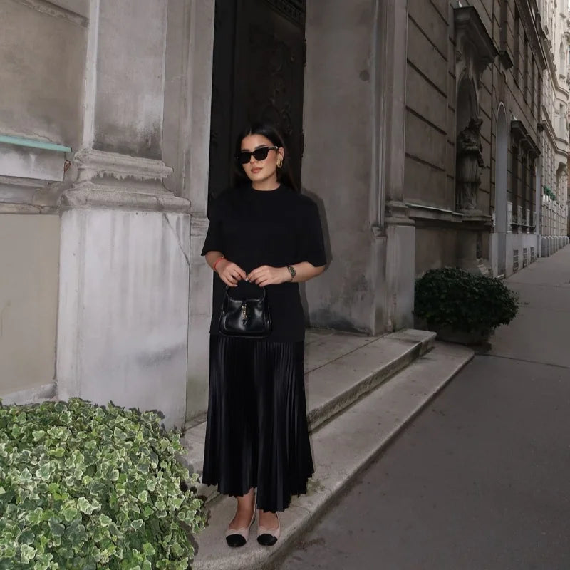 שמלת מקסי בעיצוב קיפולים - נהורה