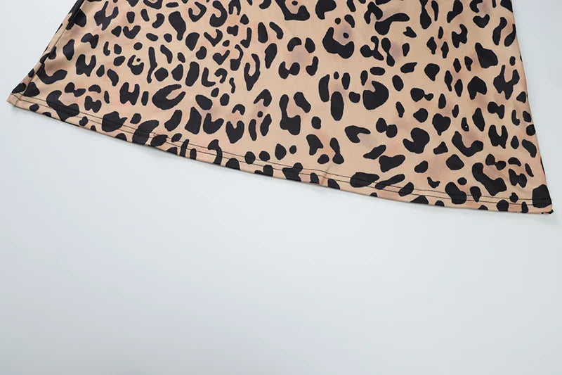 שמלת מקסי מנומרת צווארון חצי גולף שרוולי פעמון - לינה