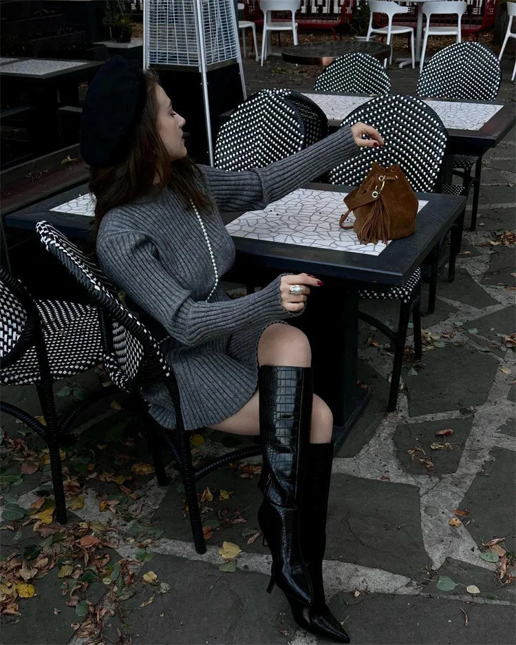 שמלת מיני סרוגה - הלנה