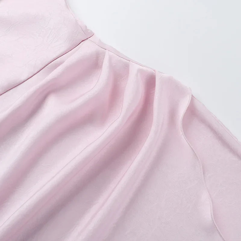 שמלת מקסי סאטן בעיטור שסע - לינדה