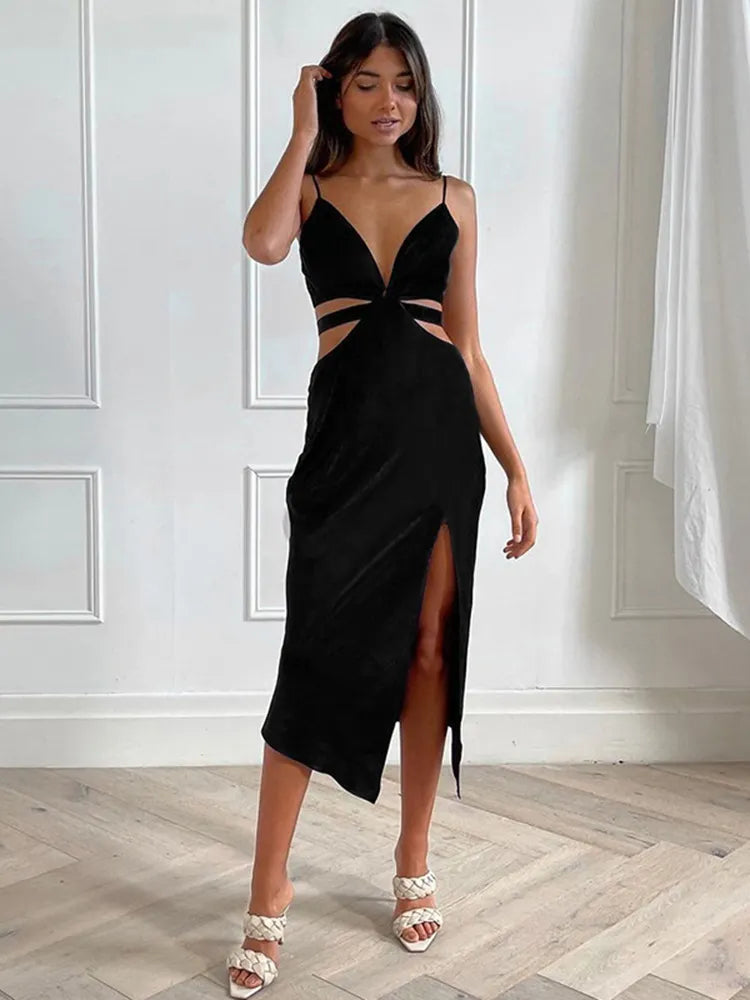 שמלת מקסי שסע עמוק - תמי