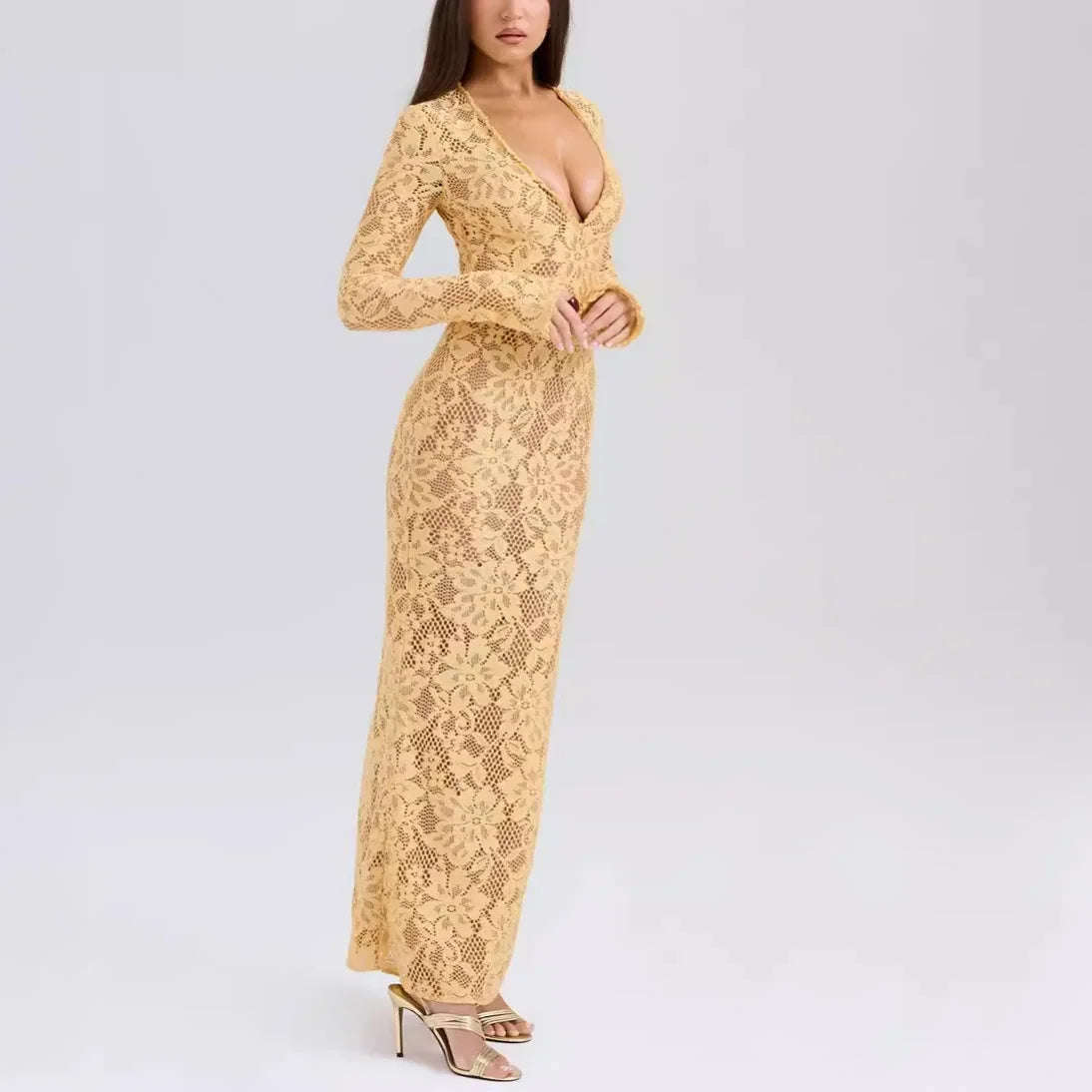 שמלת מקסי תחרה - אמי