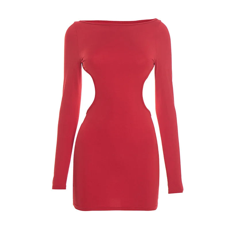 Open back mini dress with bow tie design - ORIN